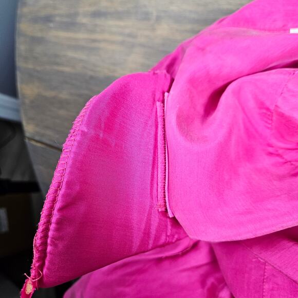 Vintage Y2K Moda Women Medium 100% Silk Pink Button Front Blouse Long Sleeve - Picture 7 of 7